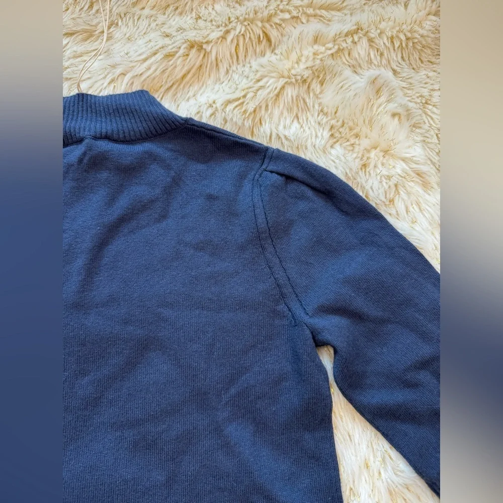 NEW J. SOCIETY striped layered mock in navy XS